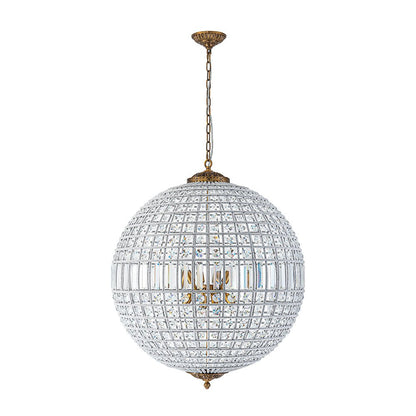 Brass Crystal Globe Chandelier