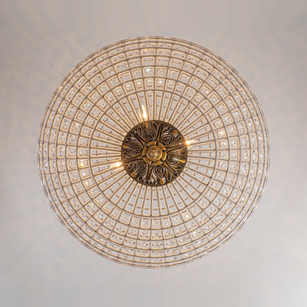 Brass Crystal Globe Chandelier