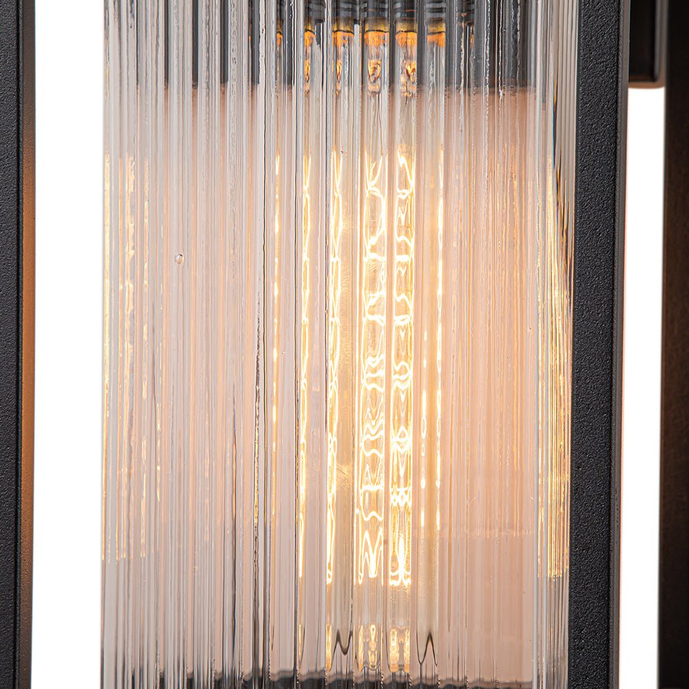 Ribbed Glass Outdoor Wall Lantern