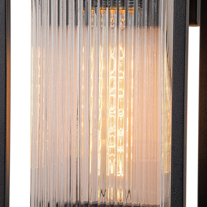 Ribbed Glass Outdoor Wall Lantern