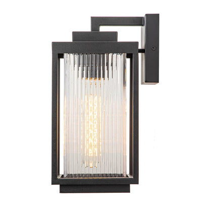 Ribbed Glass Outdoor Wall Lantern