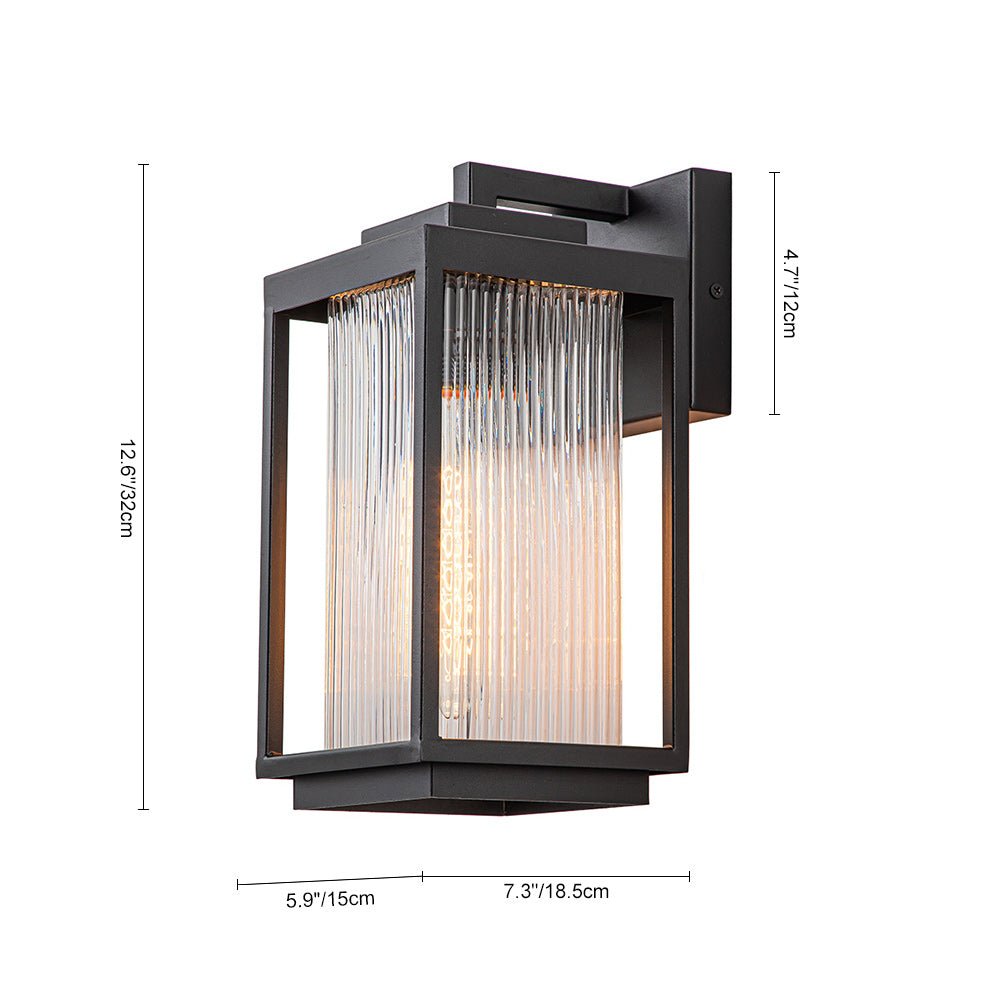 Ribbed Glass Outdoor Wall Lantern