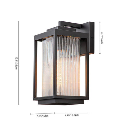 Ribbed Glass Outdoor Wall Lantern