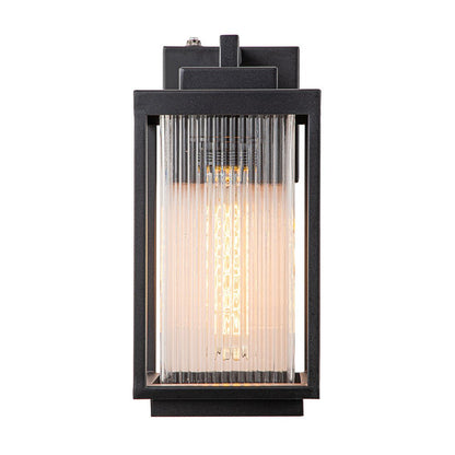 Ribbed Glass Outdoor Wall Lantern