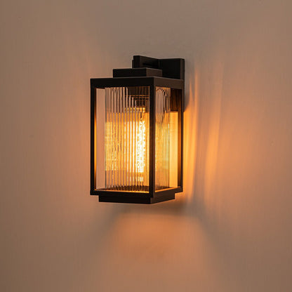Ribbed Glass Outdoor Wall Lantern