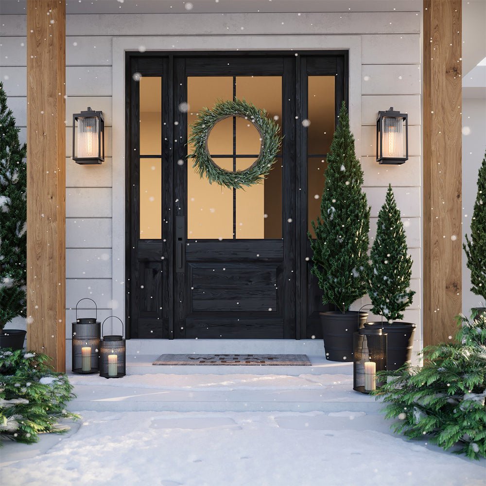 Ribbed Glass Outdoor Wall Lantern