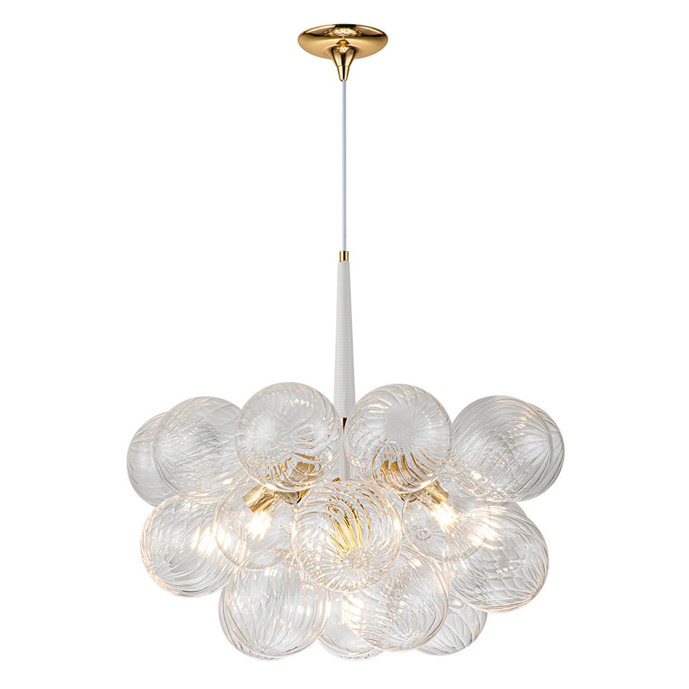 Ribbed Glass Cluster Bubble Chandelier