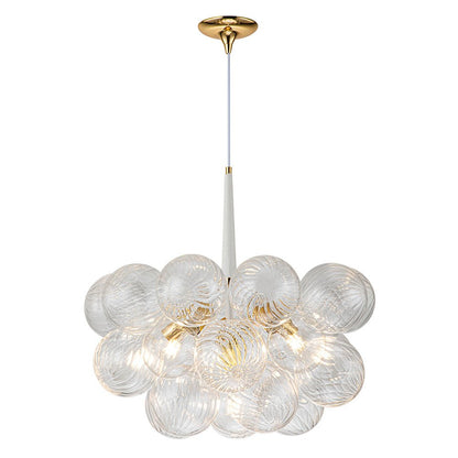 Ribbed Glass Cluster Bubble Chandelier
