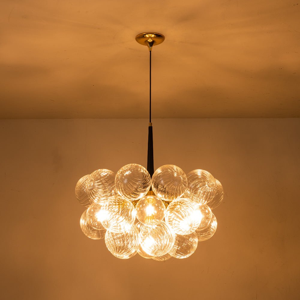 Ribbed Glass Cluster Bubble Chandelier