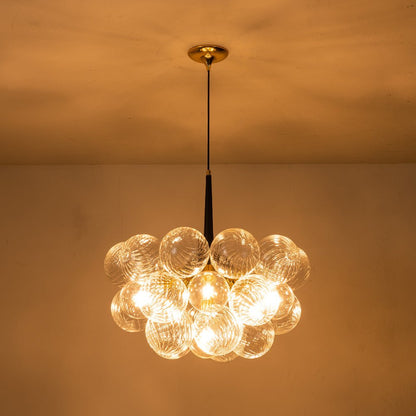 Ribbed Glass Cluster Bubble Chandelier