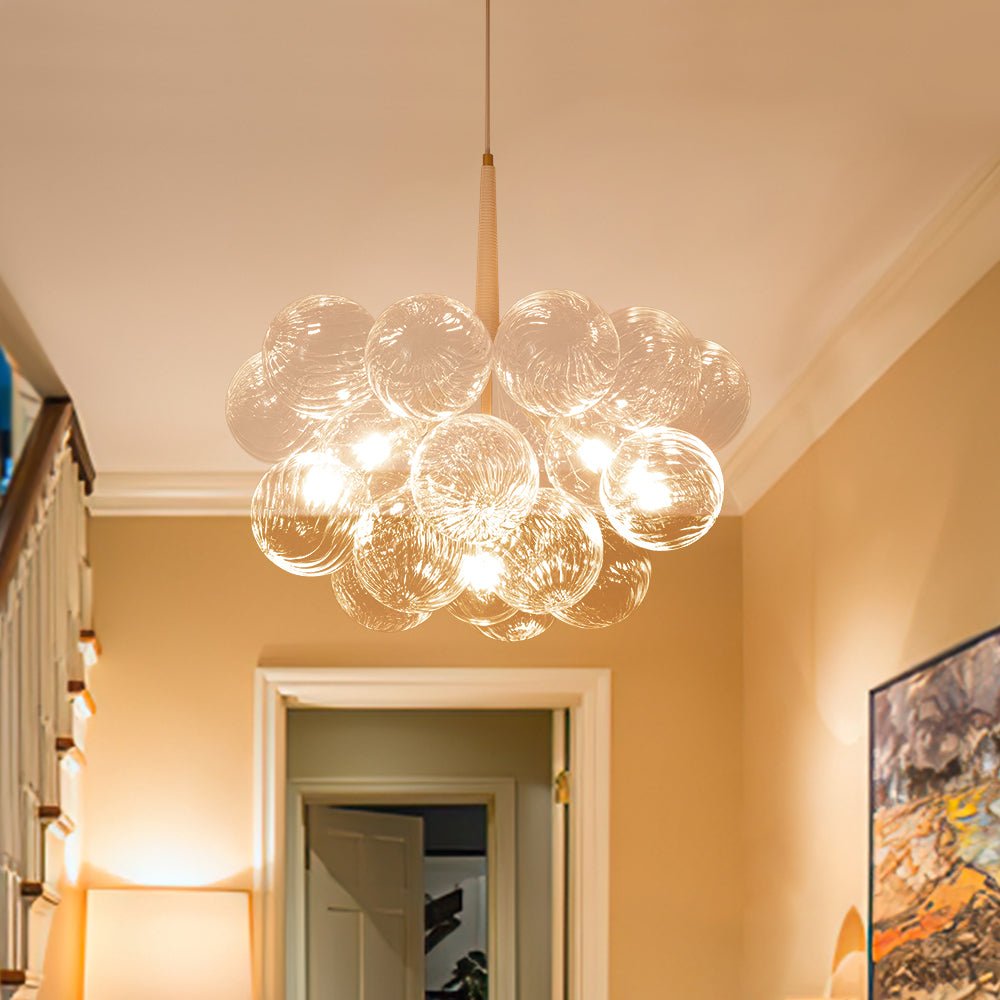 Ribbed Glass Cluster Bubble Chandelier