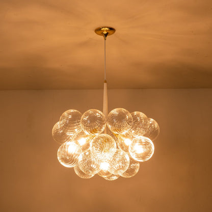 Ribbed Glass Cluster Bubble Chandelier