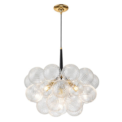 Ribbed Glass Cluster Bubble Chandelier