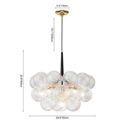 Ribbed Glass Cluster Bubble Chandelier