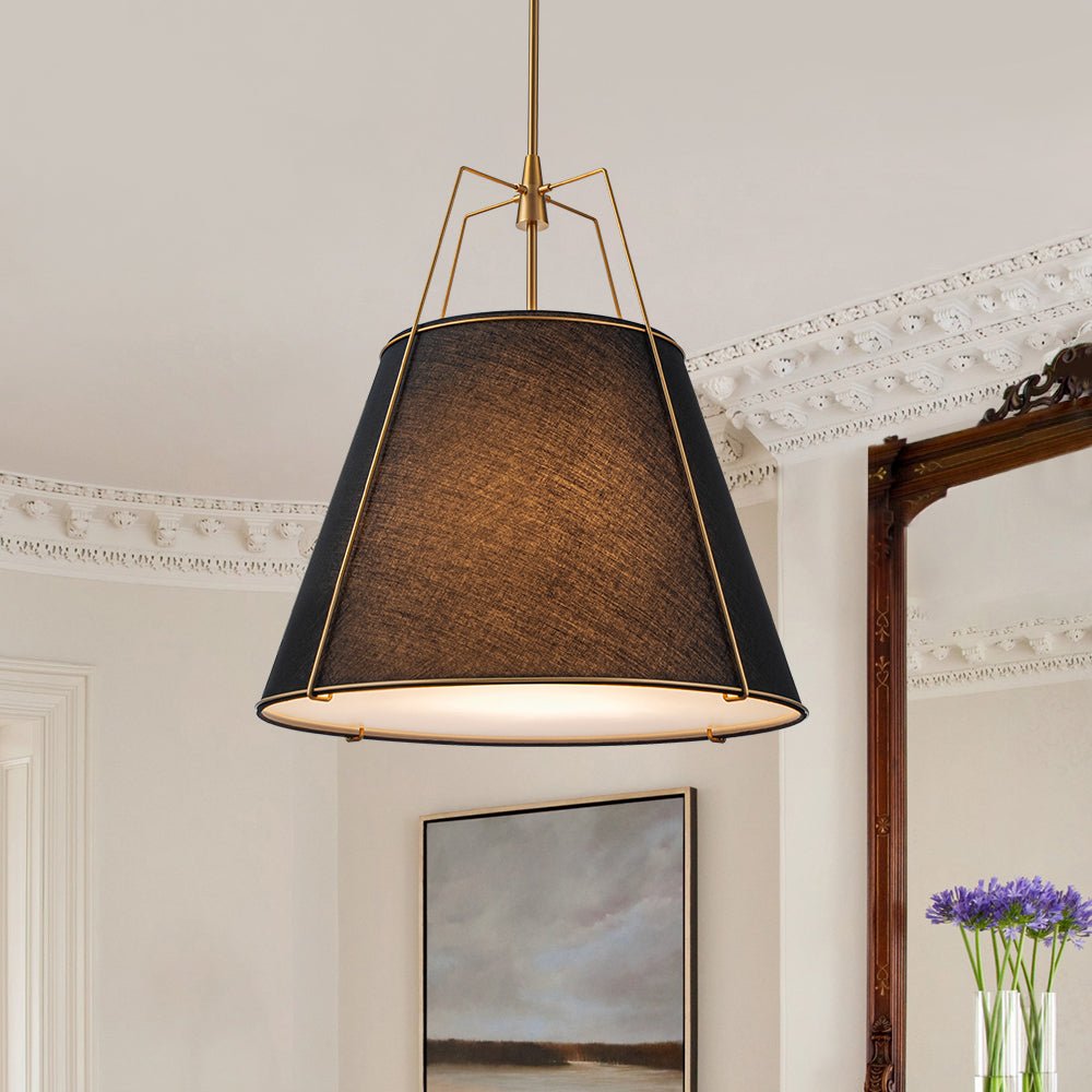 Fabric Conical Drum Pendant Light
