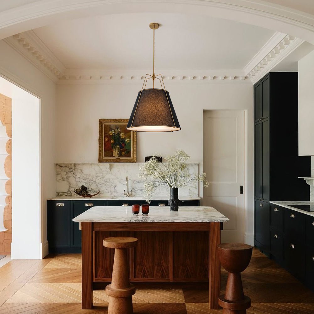 Fabric Conical Drum Pendant Light