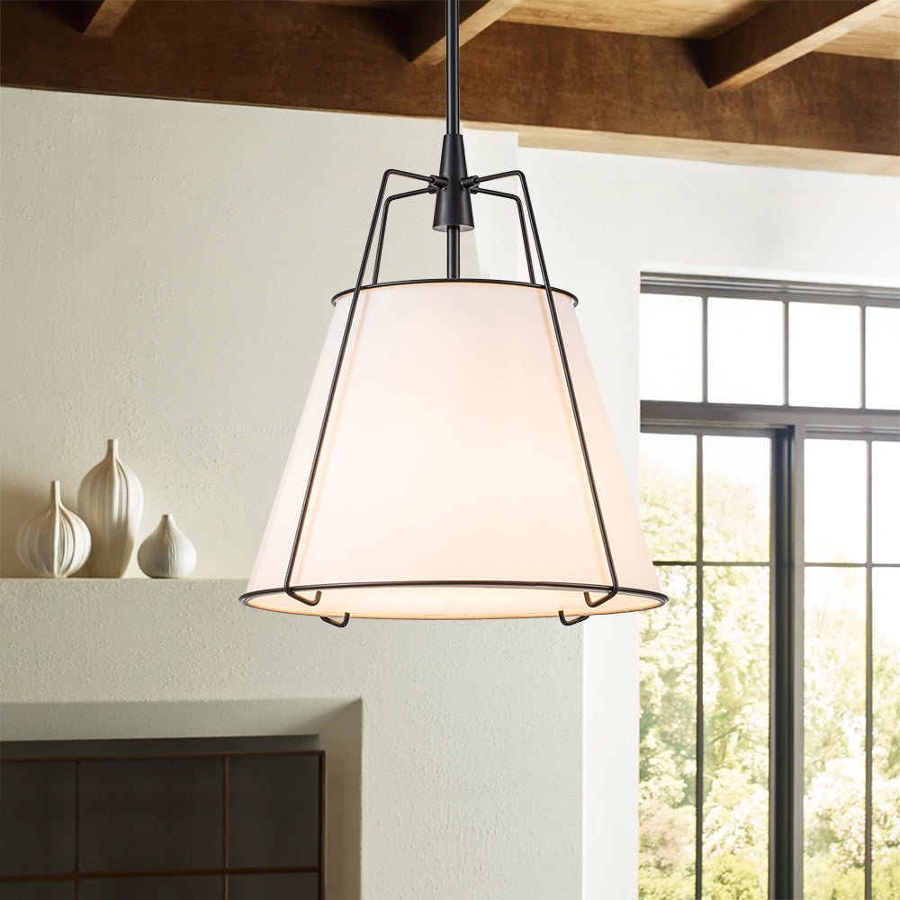 Fabric Conical Drum Pendant Light