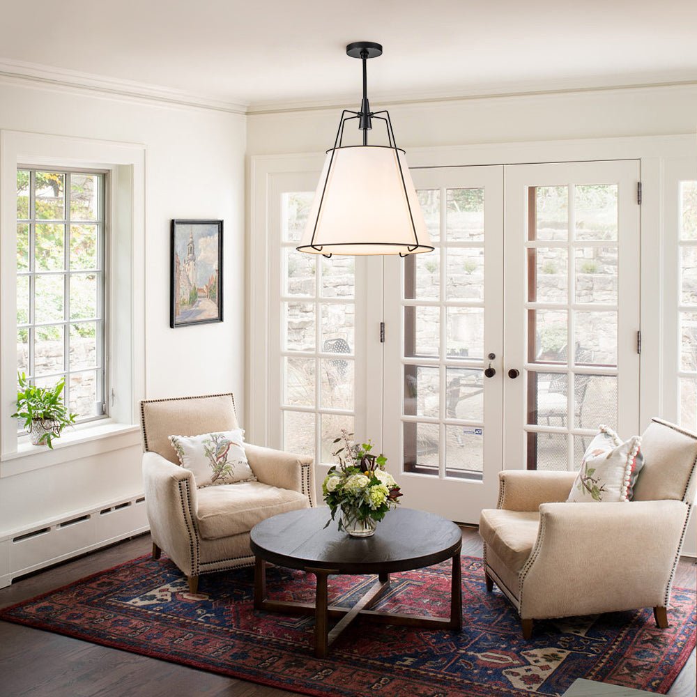 Fabric Conical Drum Pendant Light