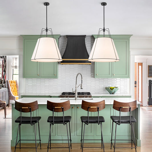 Fabric Conical Drum Pendant Light