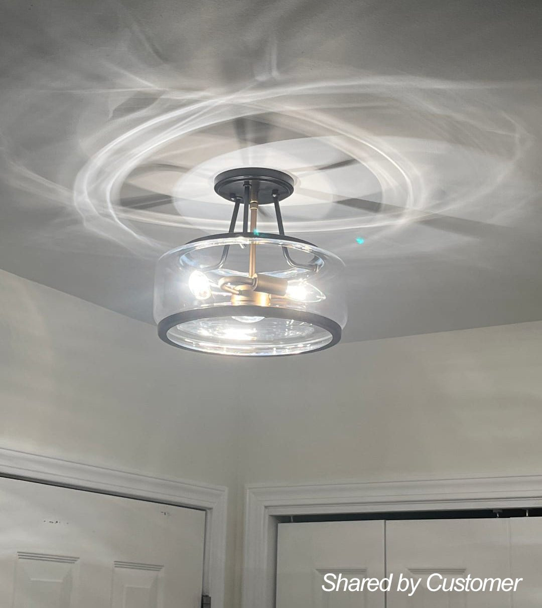 Modern Drum Glass Ceiling Light