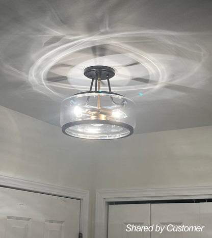 Modern Drum Glass Ceiling Light