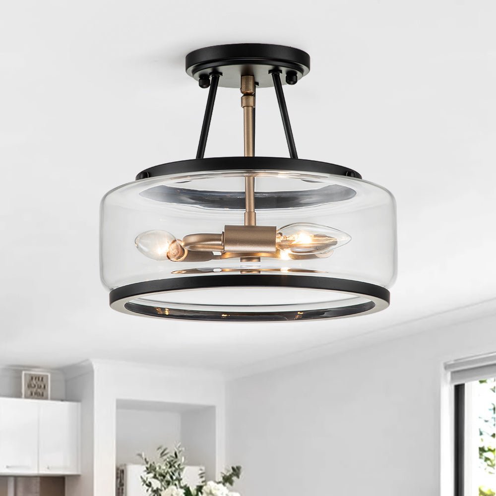 Modern Drum Glass Ceiling Light