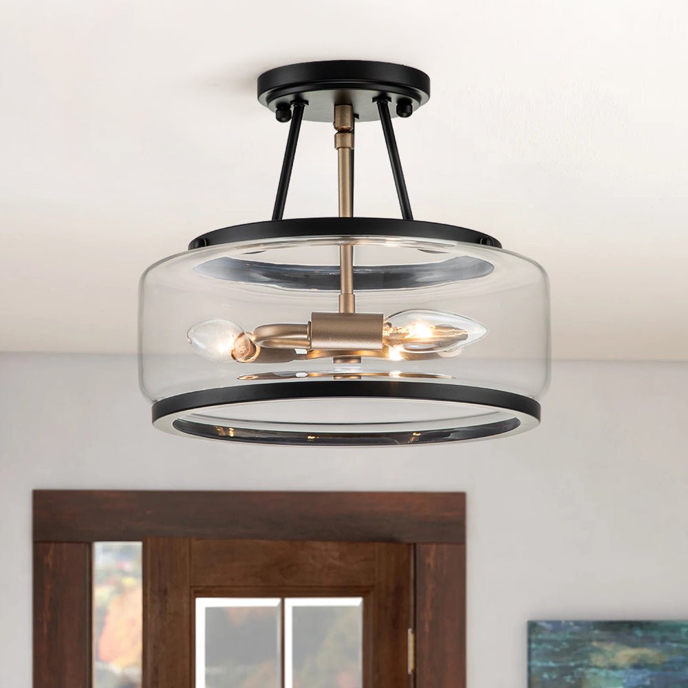 Modern Drum Glass Ceiling Light