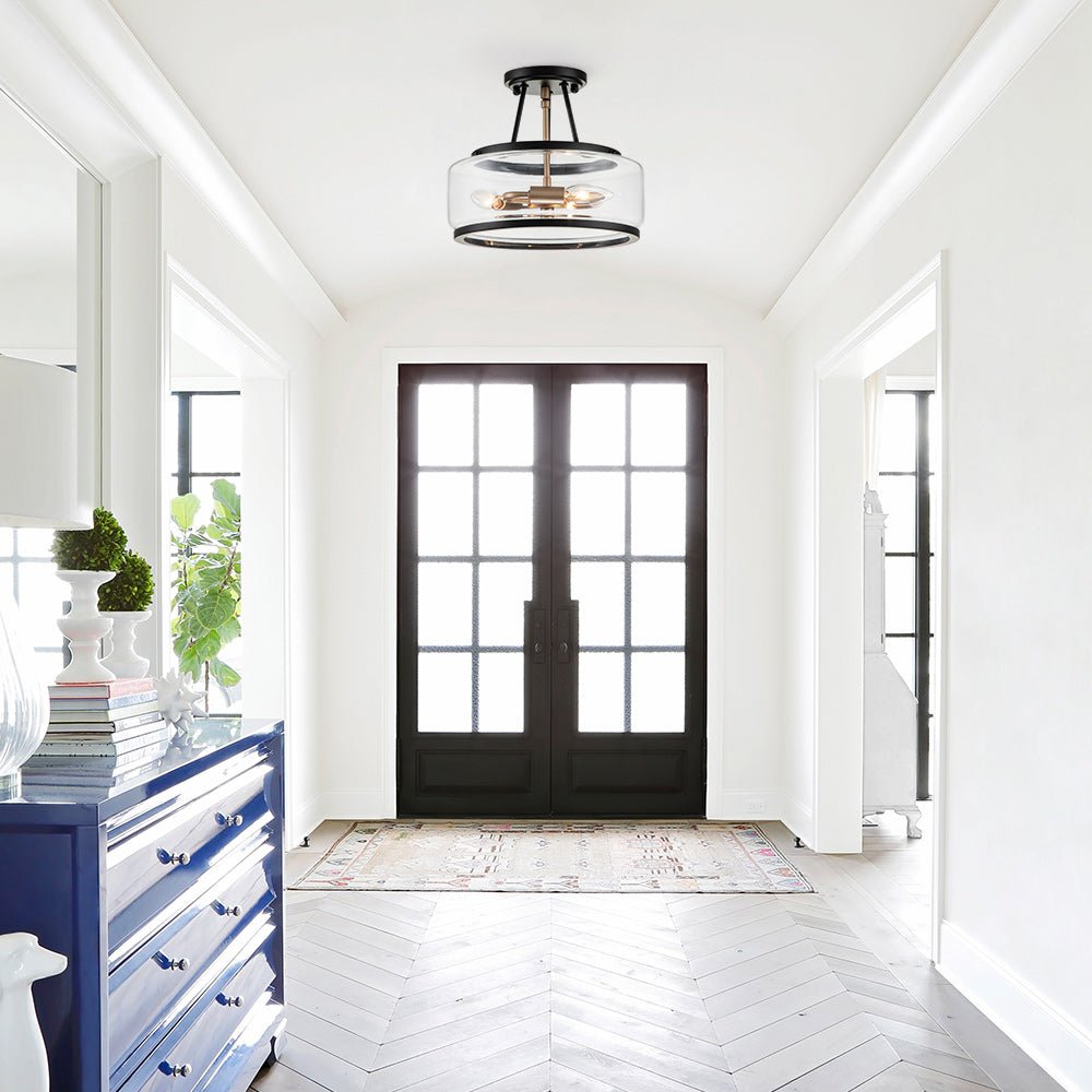 Modern Drum Glass Ceiling Light