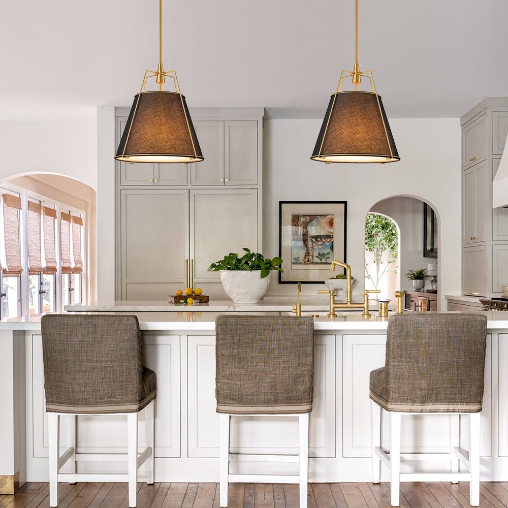 Fabric Conical Drum Pendant Light