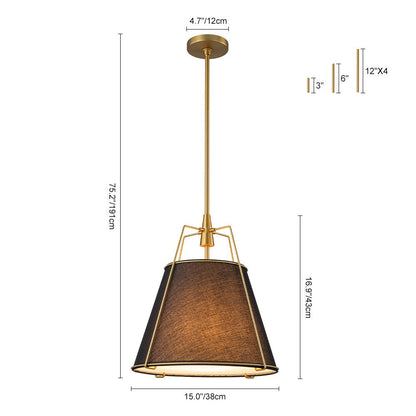 Fabric Conical Drum Pendant Light