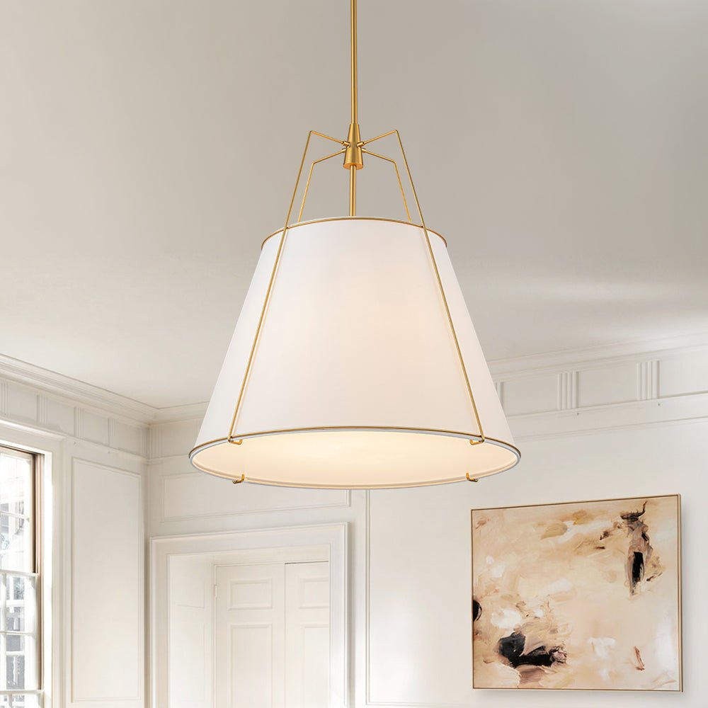 Fabric Conical Drum Pendant Light