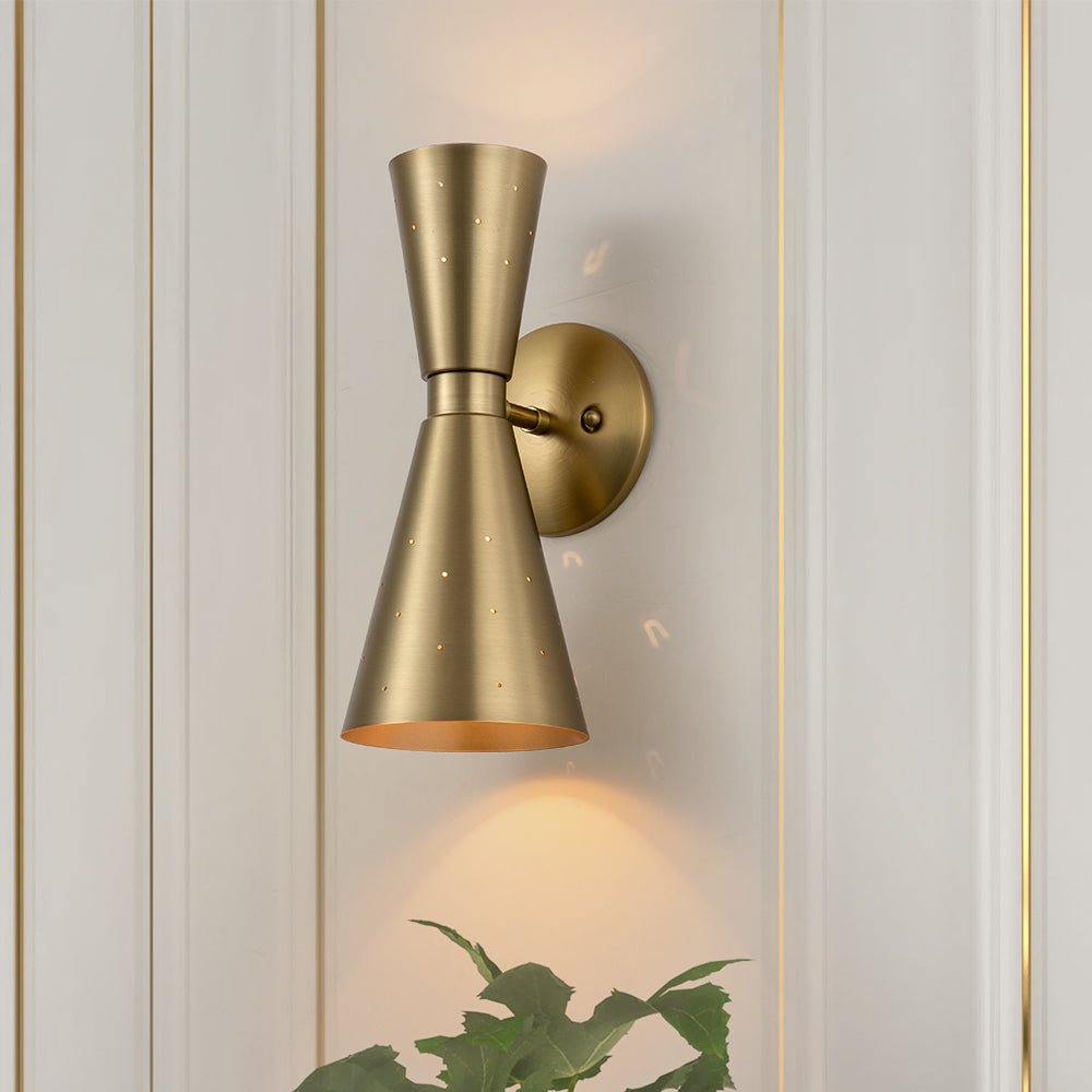 Hourglass Brass Wall Sconce