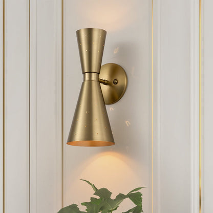 Hourglass Brass Wall Sconce