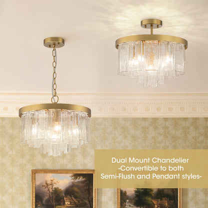 Tiered Water Glass Chandelier
