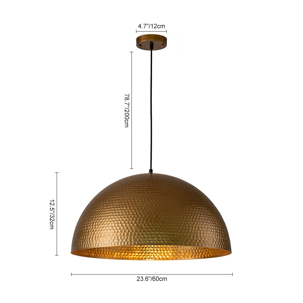 Vintage Hammered Dome Pendant Light