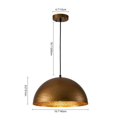 Vintage Hammered Dome Pendant Light