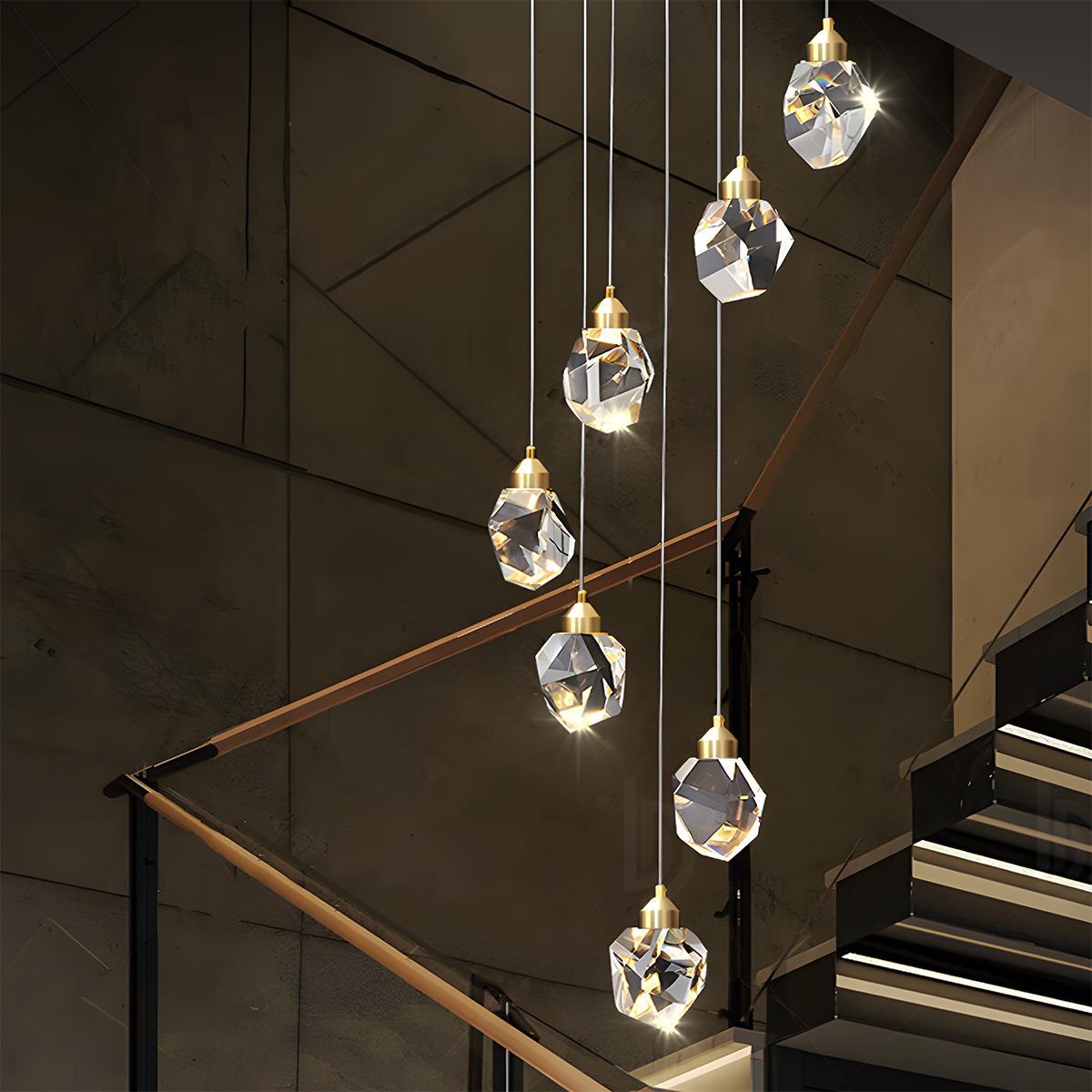 Modern Luxury Brass Crystal Pendant Lights