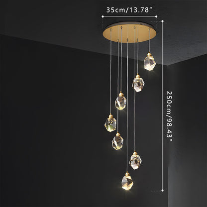 Modern Luxury Brass Crystal Pendant Lights