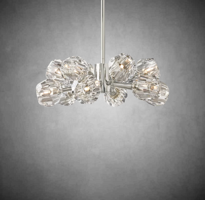 Crystal Orb Brass Chandelier