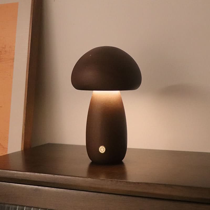 Mini Mushroom Wooden Table Lamp