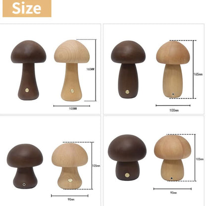 Mini Mushroom Wooden Table Lamp