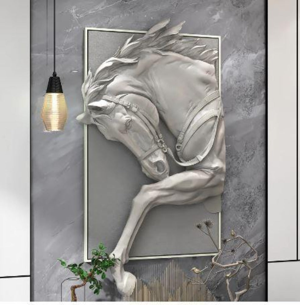 3D Horse Relief Wall Art