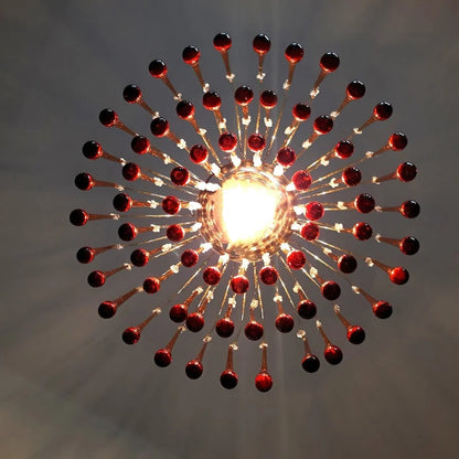 Amber Cascade Glass Chandelier