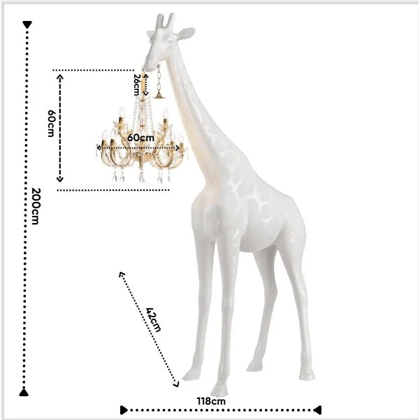 Grande Giraffe Crystal Floor Lamp