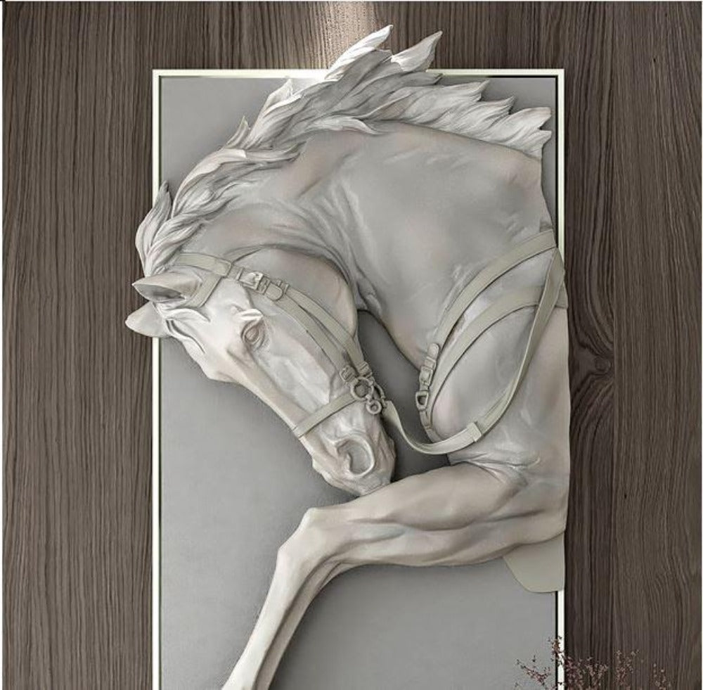 3D Horse Relief Wall Art