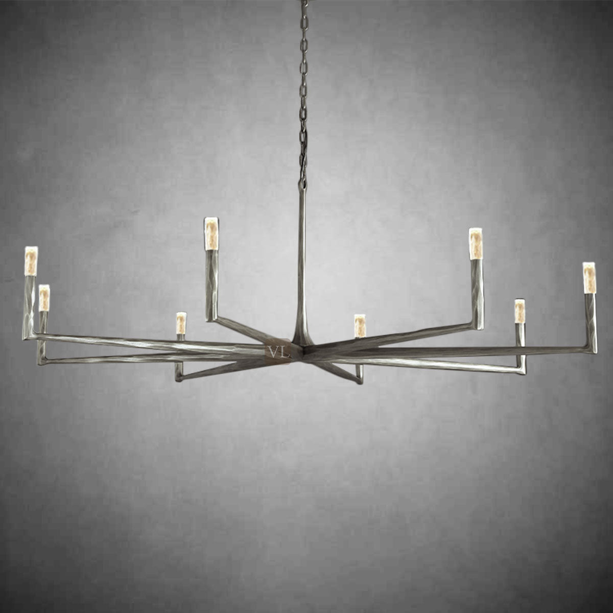 Sculpted Brass Linear Chandelier
