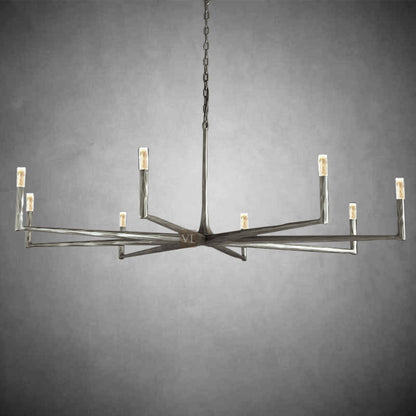 Sculpted Brass Linear Chandelier
