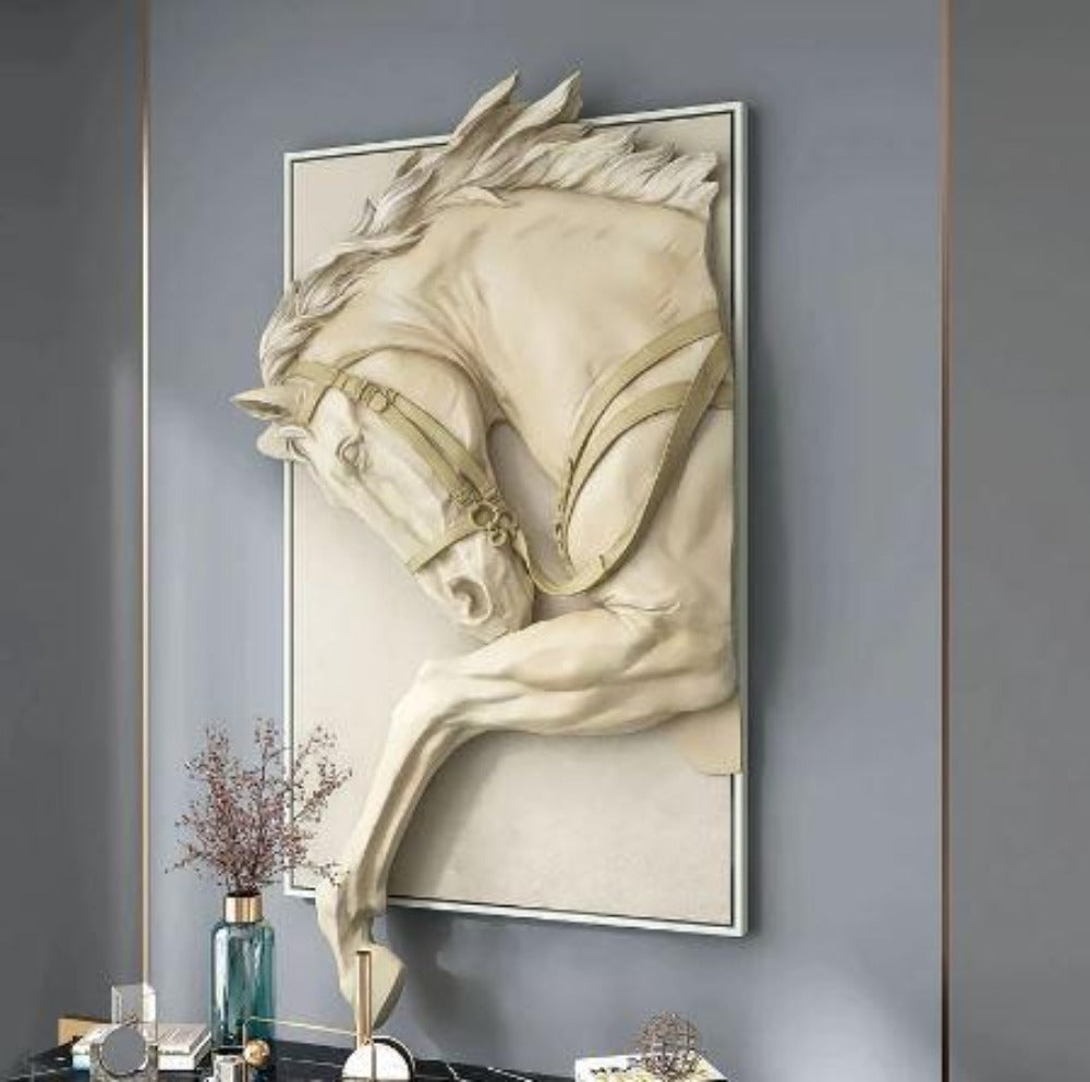 3D Horse Relief Wall Art